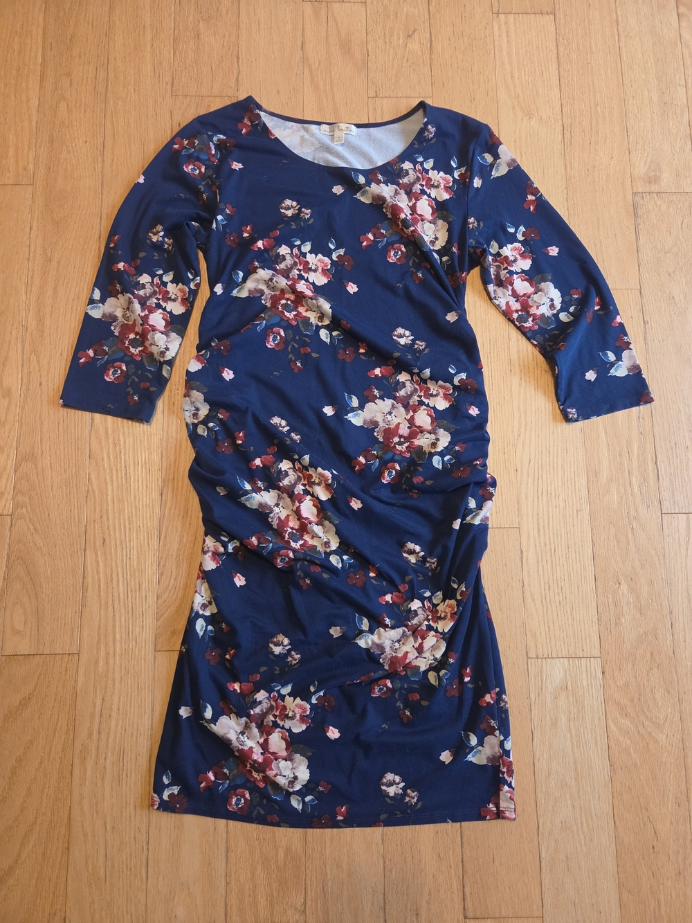 Maternity Navy & Floral Dress
